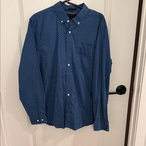 Banana Republic Navy Polka Dot Button-Down Shirt